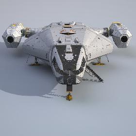 3D Sci-Fi Scout Spaceship
